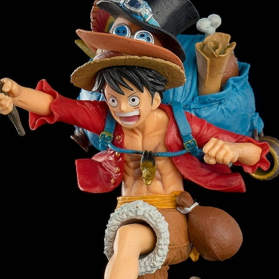 Medsuo Luffy Ace Sabo Running Series Statue 20cm/7.8inch Anime Luffy Ace Sabo PVC Collectible (Luffy)