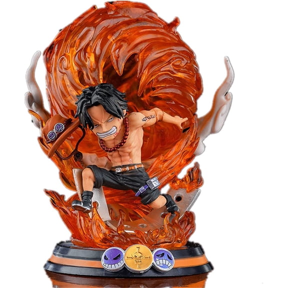 Medsuo Portgas D Ace Fire Ace Statue, 16cm/6.3inch Ace Fire Effect Ornaments Cartoon Anime Collection Decoration