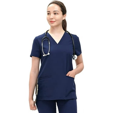 Bio Womens Stretch Angle V-Neck Scrub Top, Style 19021 - Walmart.com