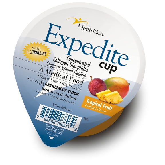 Medtrition Expedite Gelatein Cup, Fast Track Wound Healing, 30x More Collagen Dipeptides Than Powder, Supports Wounds, Foot Ulcers, Cosmetic Surgery, and More (2 Fl Oz, Pack of 36)
