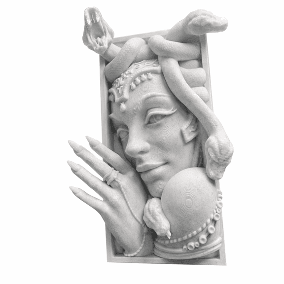 Medusa Bookend Statue -  3D Printed Plastic Shelf Decor