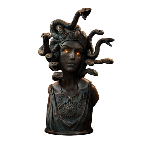 Holloyiver 6.3 in Halloween Medusa Bust Gorgon Snake Head Resin Figurine