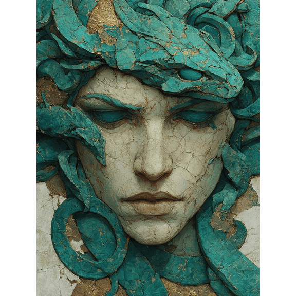 Medusa Gorgon Mythology Canvas Dark Gothic Home Bedroom Living Room Bathroom Wall Decor Print