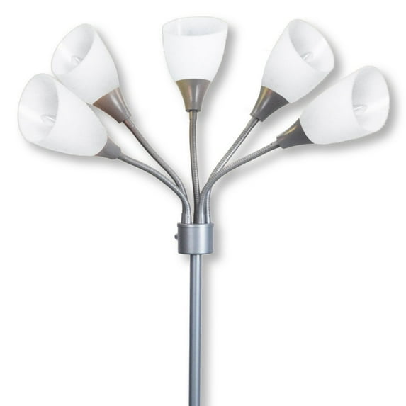 Medusa Grey Floor Lamp with White Acrylic Shades Model 16197-98
