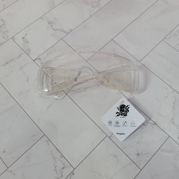 Medusa Queen Goggles, Clear Safety Goggles Anti-Fog UV Protection Eye Shield, Wide Vision Splash Resistant Protective Glasses for Work Lab Construction Dust