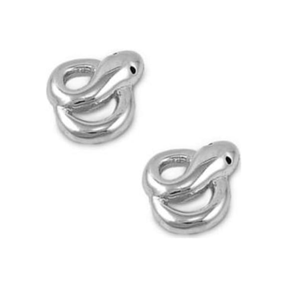 Medusa Snake Stud Earrings Sterling Silver