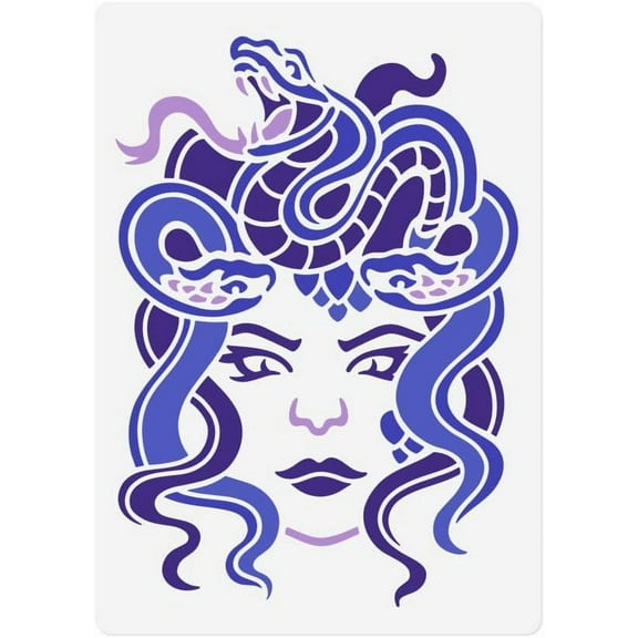 Medusa Stencil Templates 11.69 x 8.27 Inch Plastic Reusable Succubus Art Craft Stencils for Painting on Wall Floor Wood Fabric Furniture Glass