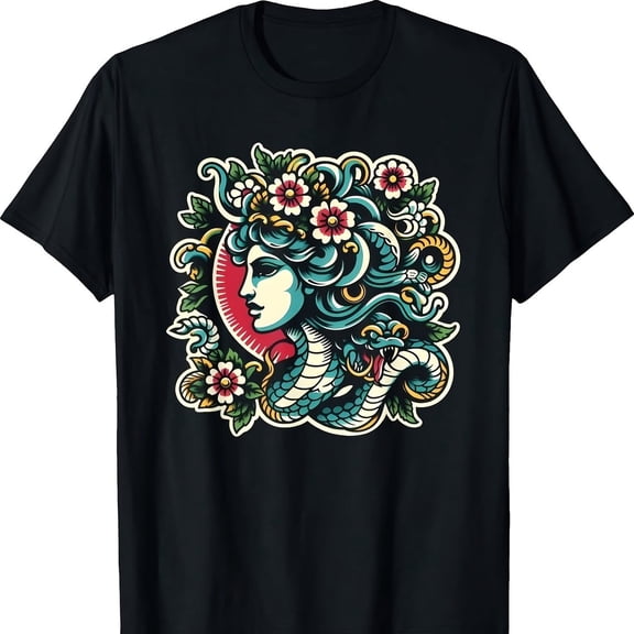 Medusa Traditional Tattoo Artist Inked Snake Woman T-S1Hirt