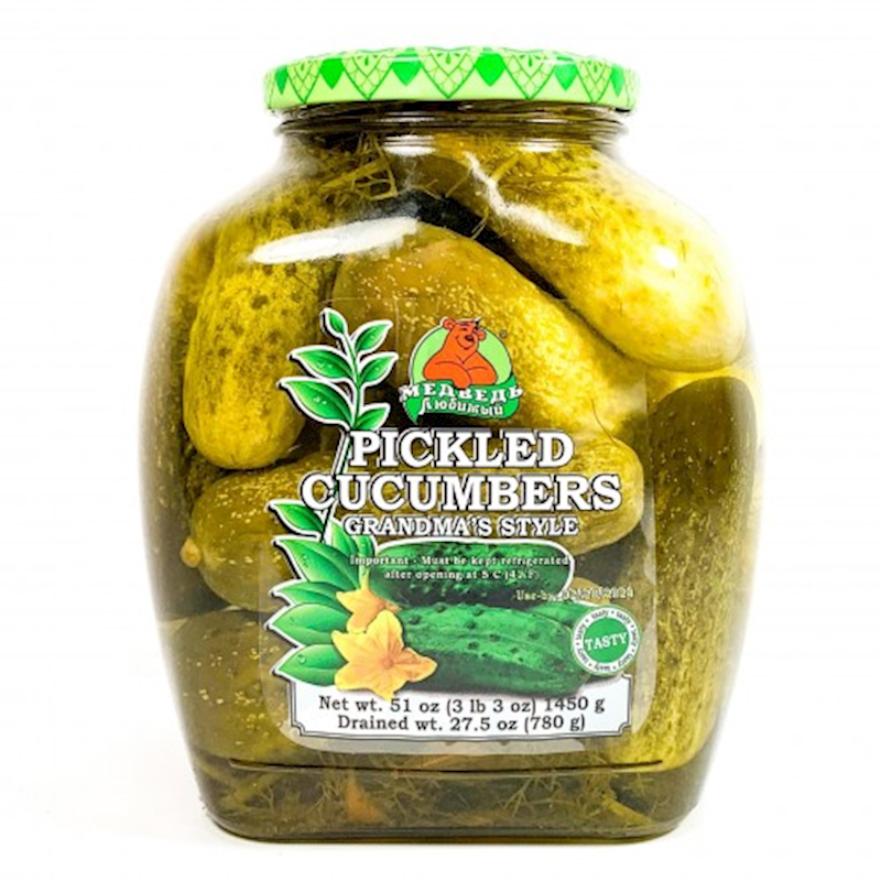 Medved Lubimiy Pickled Grandma Style Cucumbers 1450G Traditional