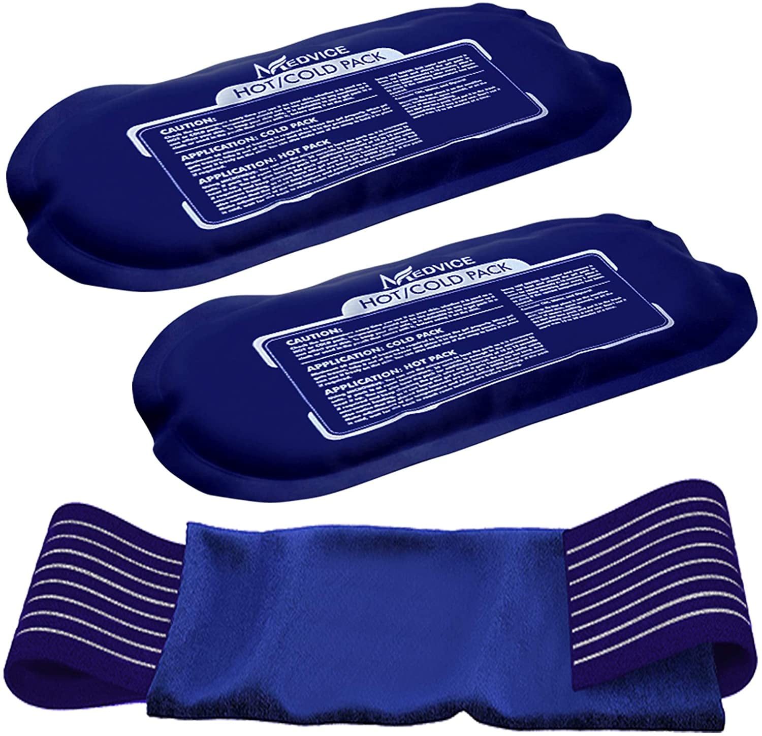 Medvice 2 Reusable Hot and Cold Ice Packs for Injuries, Joint Pain