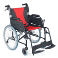 thumbnail image 1 of Medwarm Ultra Lightweight Wheelchairs, Folding Transport Wheelchair with Swing-Away Footrests, Handbrakes, Quick-release Wheels & Back Pocket, 22lbs, 1 of 8