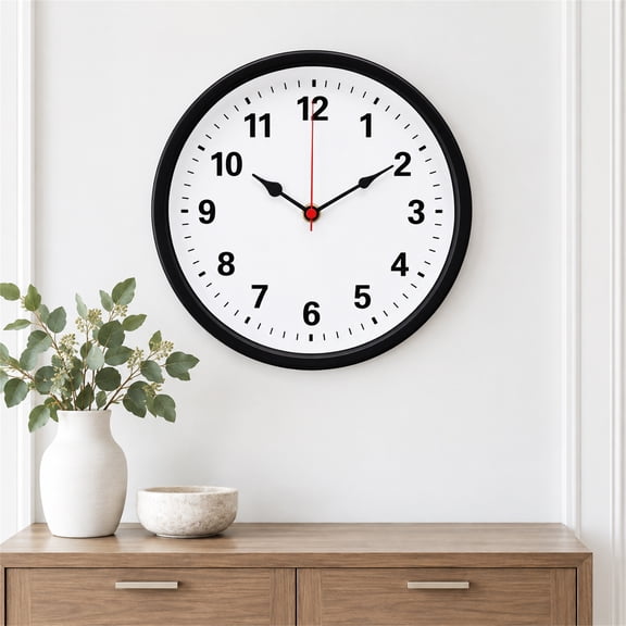 Mee 2ou 24”Large Metal Wall Clock,Quartz Battery Operated,Silent Non‑Ticking for Living Room, Kitchen,Bedroom,Classroom,Pool Decor