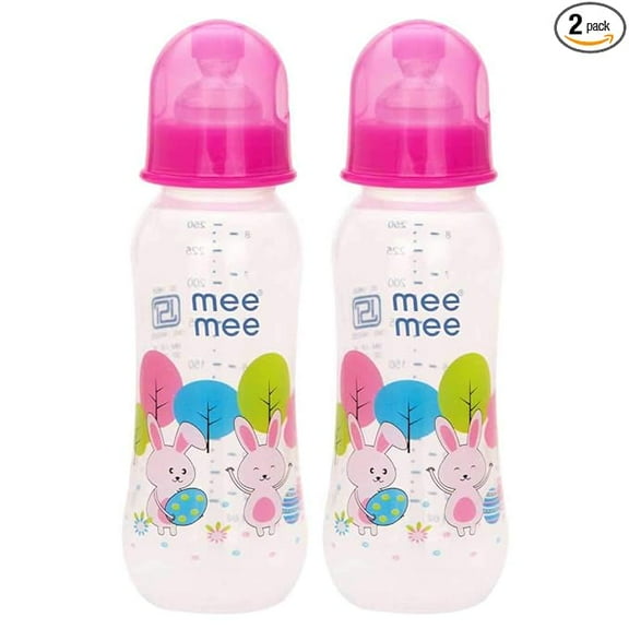 Mee Mee Baby Feeding Bottle 250ml |BPA-Free Baby Milk Bottle with Eazy Flo Technology (Pink, Pack of 2)