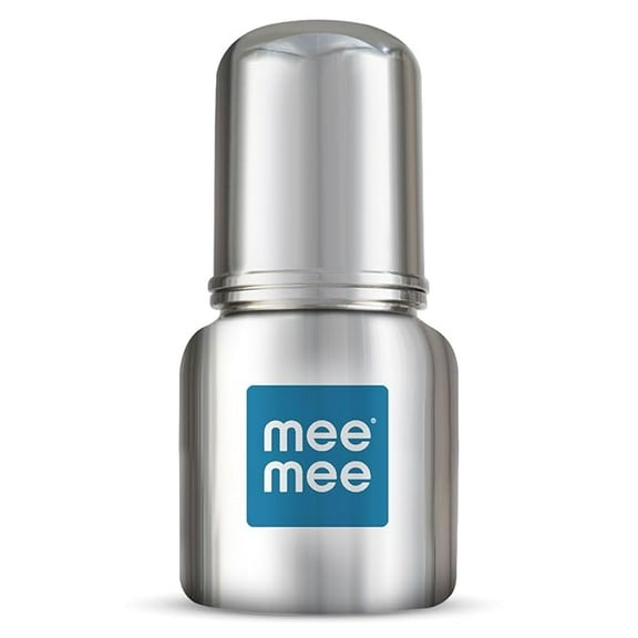 Mee Mee Baby Steel Feeding Bottle 120ml | Baby Milk Bottle with Advanced Anti Colic Valve