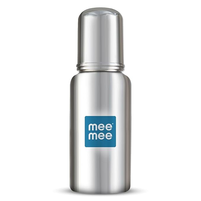 Mee Mee Baby Steel Feeding Bottle 240ml | Baby Milk Bottle with Advanced Anti Colic Valve