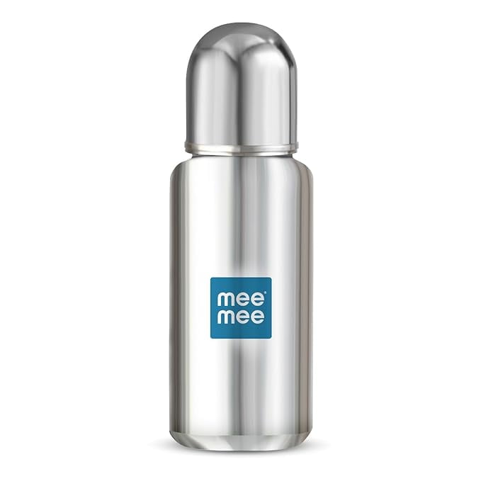 Mee Mee Baby Steel Feeding Bottle 300ml | Baby Milk Bottle with Advanced Anti Colic Valve