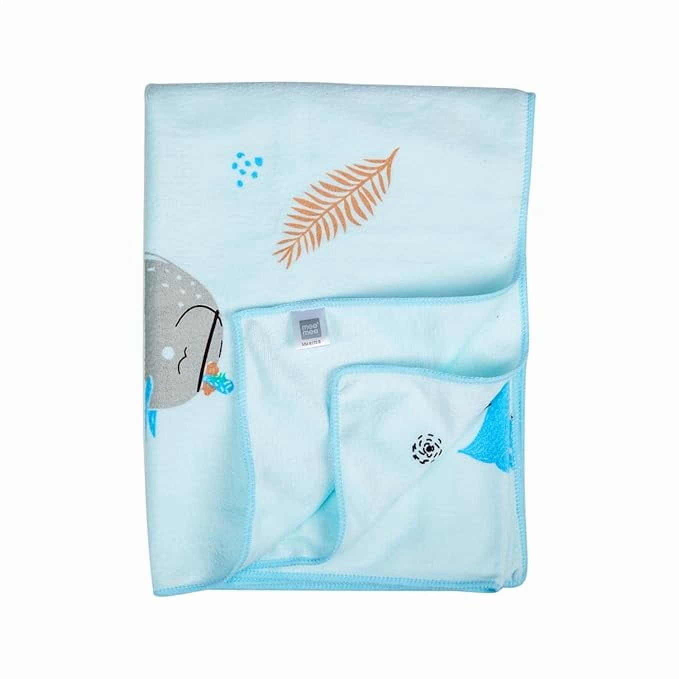 Mee Mee Micro Fiber Baby Bath Towel for New Born | Wash Cloth, Quick Absorbent, Extra Soft Cotton Towels Pack of 1(Blue) 70X110 CM