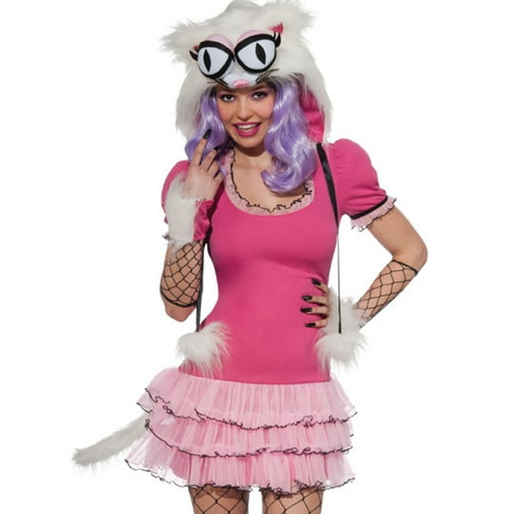 Mee Oow Rave Monster Hat Dress Tail Mitts Womens Halloween Party Costume S