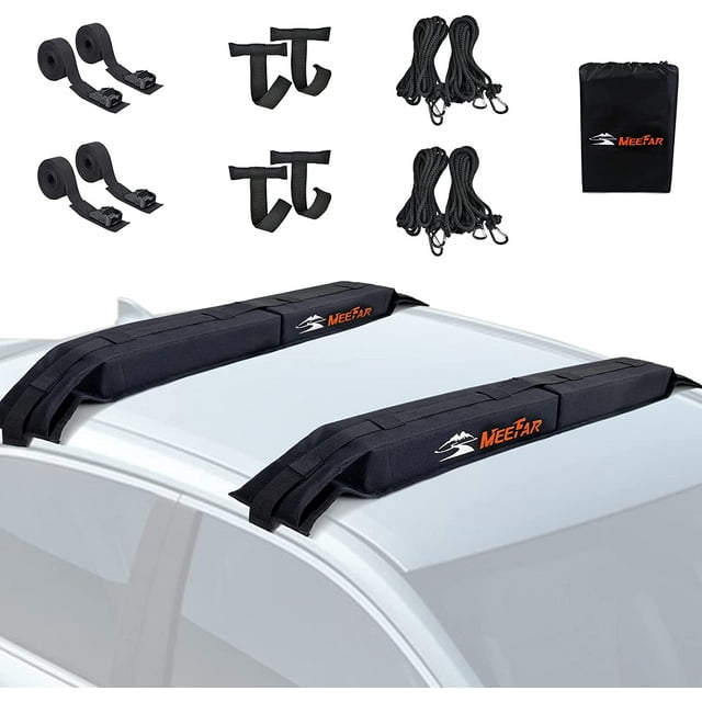 MeeFar Universal Car Soft Roof Rack Pads Luggage Carrier System for