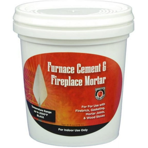 Meeco 1334 1 qt. Furnace Cement & Fireplace Mortar, Black