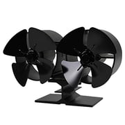 Meeco Twin 4-Blade - Stove Fan - Heat Powered Wood Stove Fan for Fireplaces and Stoves