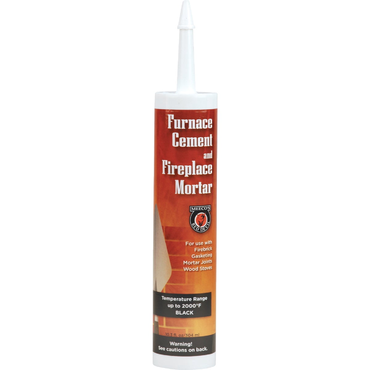 Meeco's Red Devil 120 Black Furnace Cement & Fireplace Mortar - High-Temperature Silicate Cement for FireBrick, Gasketing, Mortar Joints & Wood Stoves (10.3 fl oz Cartridge) - Made in The USA