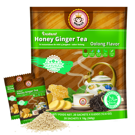 Meekus Honey Ginger Tea Oolong Flavor 20 sachets X 0.63 Oz(12.6 Oz) 18g(360g)
