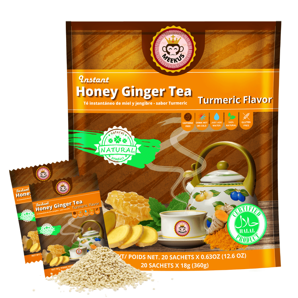 Meekus Honey Ginger Tea Turmeric Flavor 20 sachets X 0.63 Oz 12.6 Oz