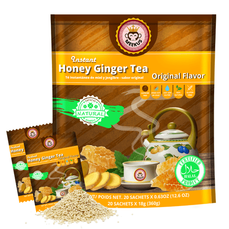 Meekus Instant Honey Ginger Tea Original Flavor 20 sachets X 0.63 Oz 12.6 Oz(360g)