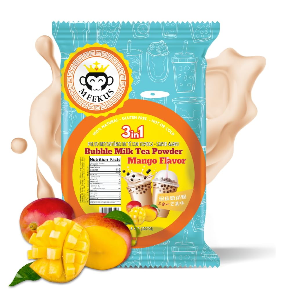 Meekus Natural GlutenFree Milk Tea Powder Boba/Bubble Tea Mix Mango