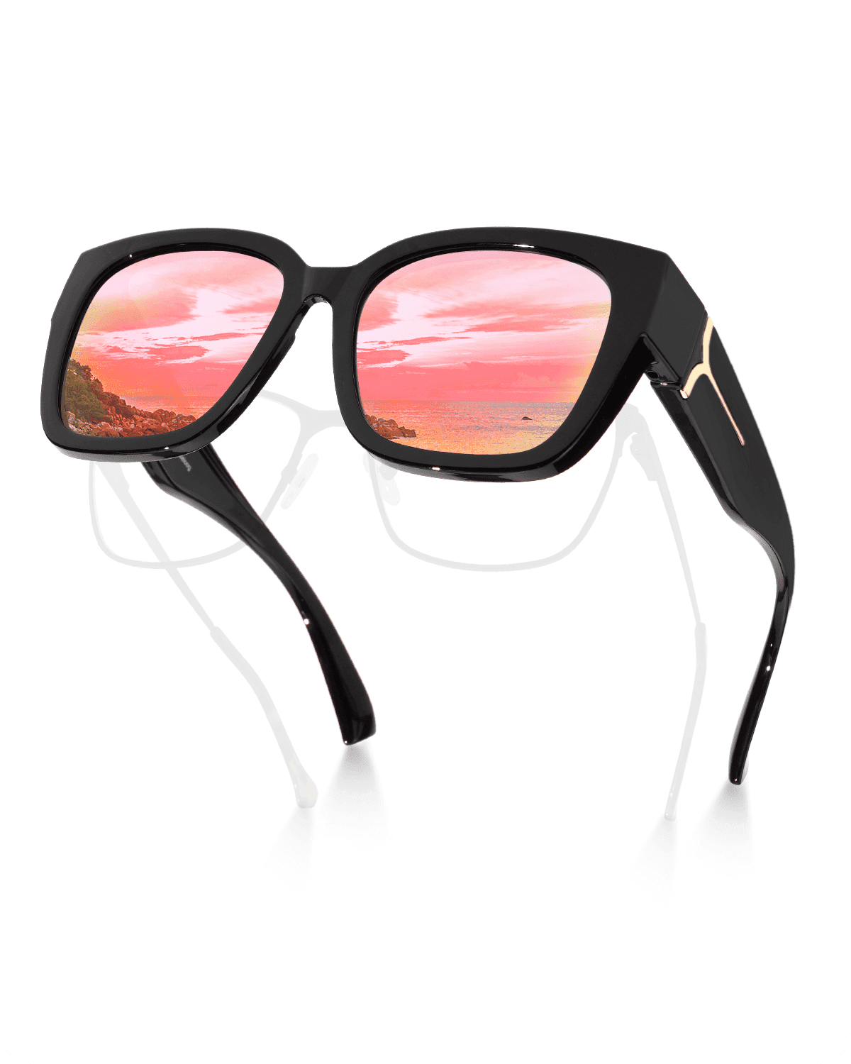 Polarized Fit Over Glasses Sunglasses, Mirrored Lens, Square Frame INFI Fit Over Glasses Sunglasses Polarized for Women Men  main image 4
