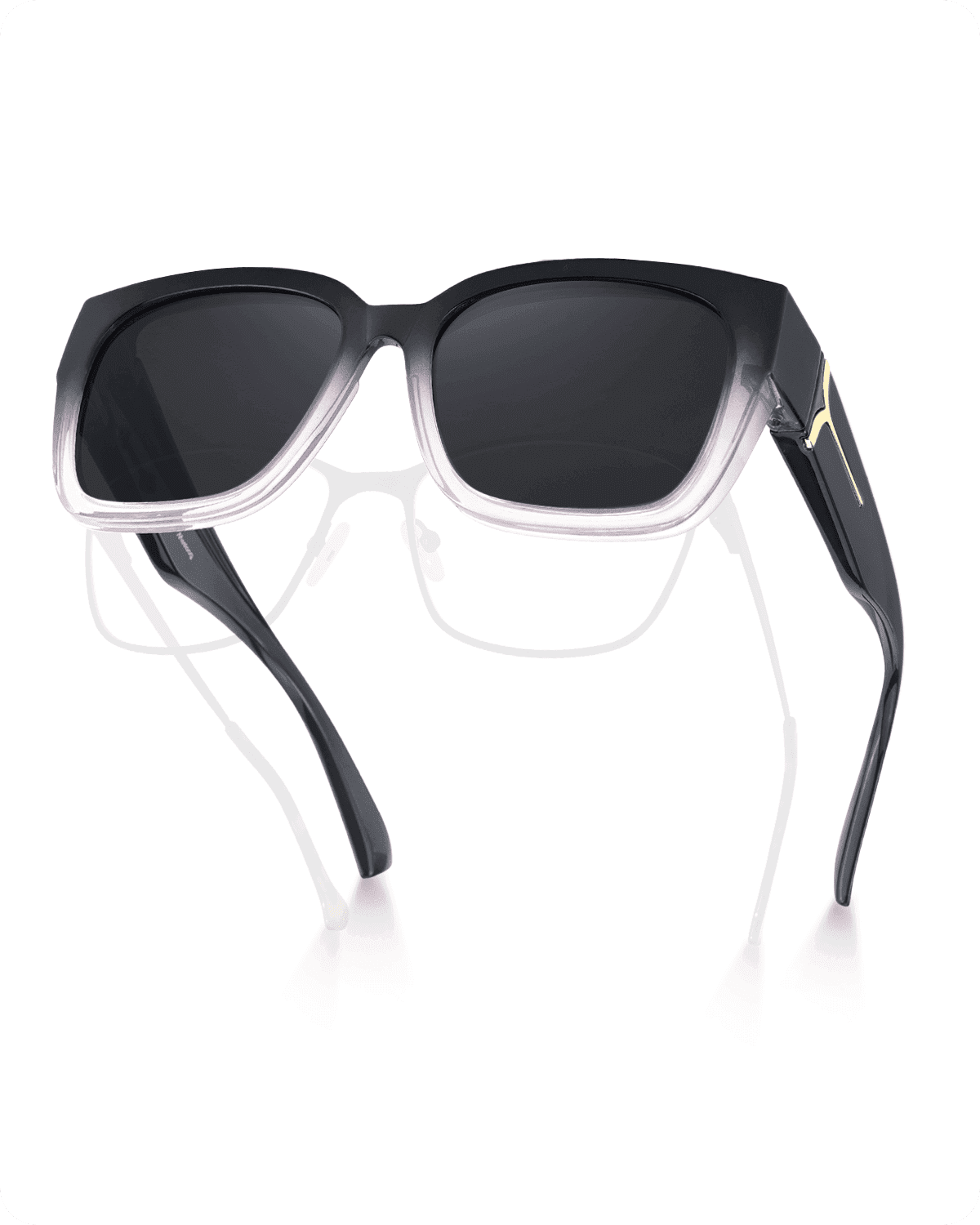 Polarized Fit Over Glasses Sunglasses Square Wrap Around Shades Driving Riding Meeloog Polarized Fit Over Glasses Sunglasses for Women UV  main image 4