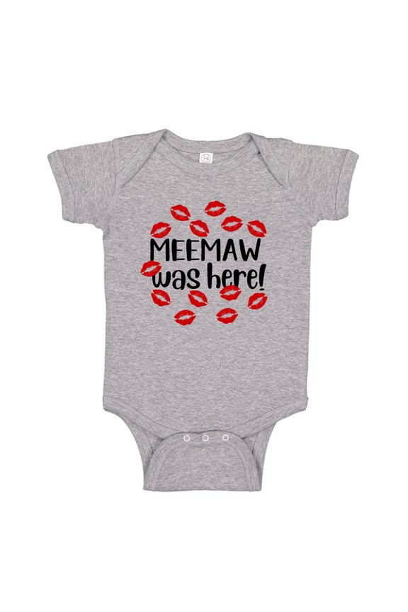Meemaw Was Here Baby Bodysuit One Piece 18 mo Athletic Heather