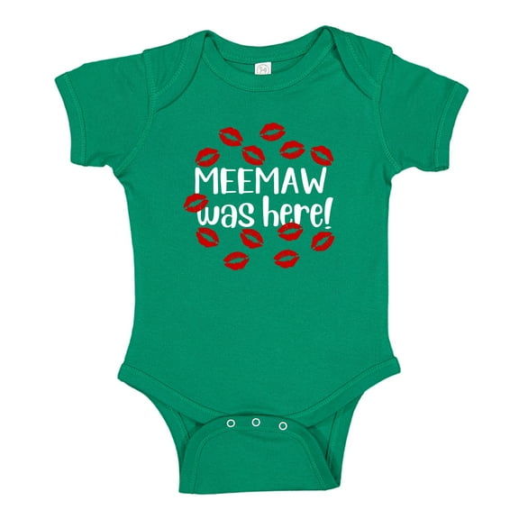 Meemaw Was Here Baby Bodysuit One Piece 18 mo Kelly Green