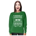 thumbnail image 1 of Meeowee Cat Sweatshirt Women Teen Girls Snowflake Ugly Christmas Sweater Style Small Green, 1 of 5