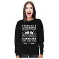 thumbnail image 1 of Meeowee Cat Sweatshirt Women Teen Girls Snowflake Ugly Christmas Sweater Style X-Large Black, 1 of 5