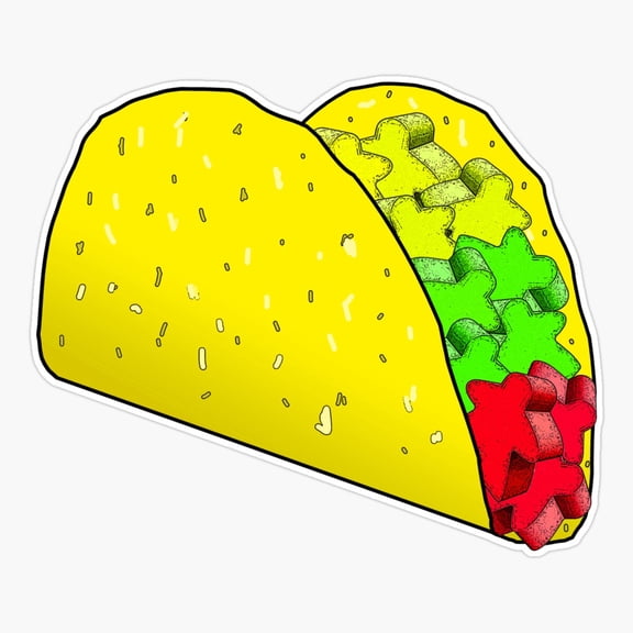 Meeple Taco Er, Phone Decal Water Bottle Stickers Car Decals, Funny Birthday Gift