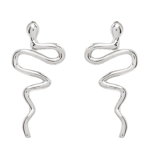 Meera Jewels 925 Silver Snake Earrings Unique Wavy Design Drop Earrings Animal Jewelry