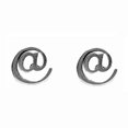 thumbnail image 1 of Meera Jewels Stud Silver Little Tiny @ Symbol Stud Letter Alphabet Earring Stud with Pushback, 1 of 7