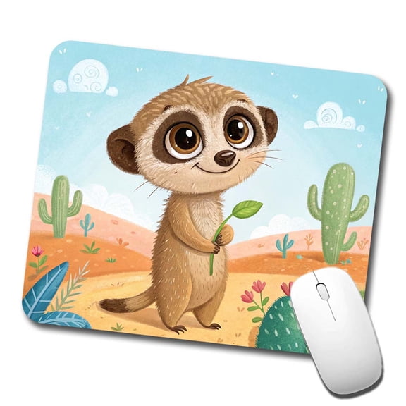 Meerkat Children's Illustration Style Mouse Pad Low Profile Gaming Mat