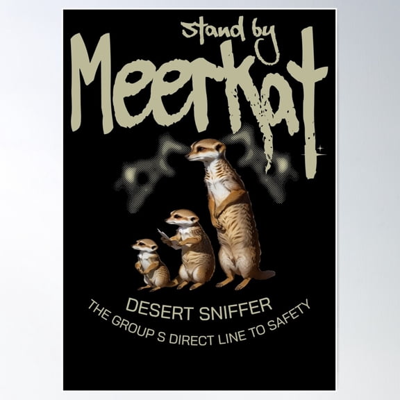 Meerkat - Desert Sniffer Poster Wall Art, Modern Wall Decor For Living Room Bedroom, 12x18 UNFRAMED