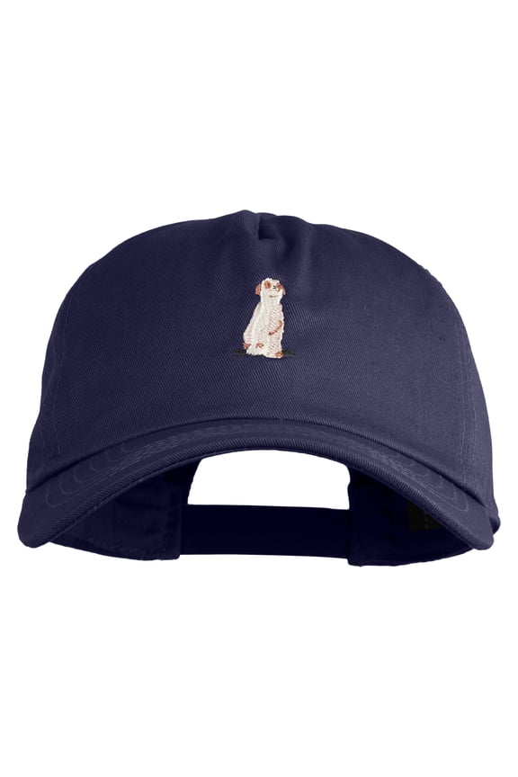 Meerkat Embroidered 5 Panel Cotton Mid Profile Unstructured Dad Cap - Navy OSFM