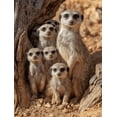 thumbnail image 1 of Meerkat Family Portrait Canvas Print, Suitable for Living Room, Bedroom, Office, Kitchen, Hallway Wall Decor, 1 of 8