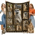 thumbnail image 1 of Meerkat Gifts for Women Men, Meerkat Print Fleece Throw Blanket, Soft Cozy Flannel Blankets and Throws for Couch Bed Sofa Living Room Decor, Lightweight Warm Plush Blanket for All Season 50" x 60", 1 of 6