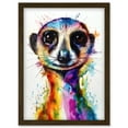thumbnail image 1 of Meerkat Splash Paint Watercolour Painting Artwork Framed Wall Art Print A4, 1 of 4