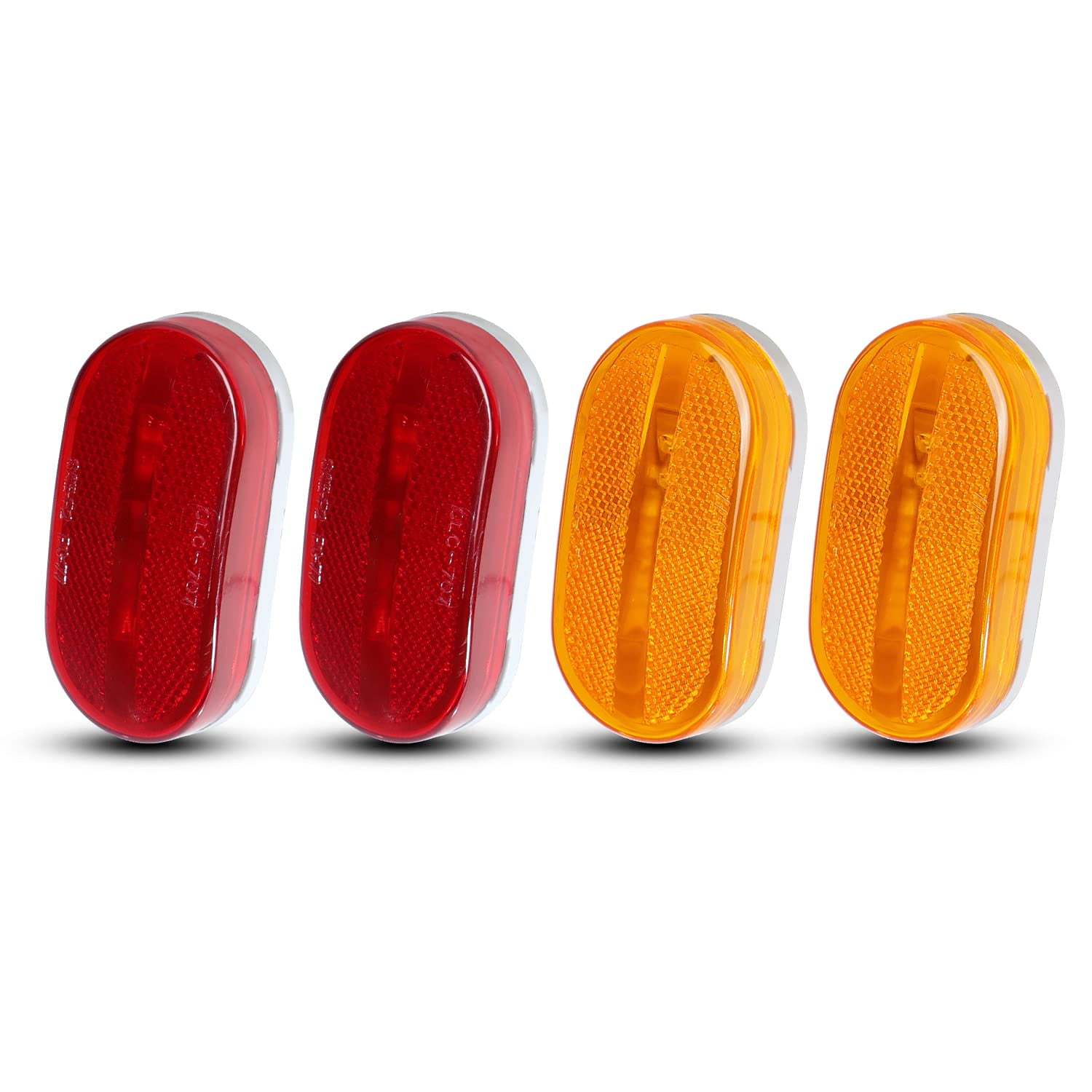 Meerkatt 6" Oval Amber LED Trailer Lights - Pack Of 2, 12V Clear Lens Turn Signals