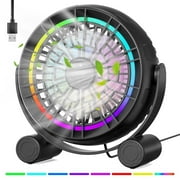 MeesMeek Desk Fan, 3 Speed Airflow, 360  Rotation Personal Fan, Table Desktop Cooling Fan, USB Mini Table Air Circulator Fan Ideal for Home, Bedroom, Dorm & Office