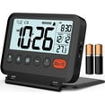 thumbnail image 1 of MeesMeek Digital Travel Alarm Clock, Black, 3.54 inch LCD Display, 9-Minute Snooze, 2 Volume Levels, Backlight, Battery Included, 1 of 7