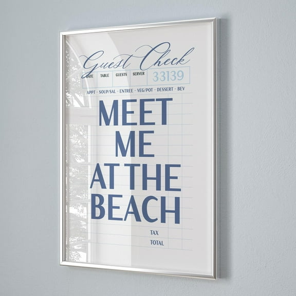 Meet Me At The Beach Print, Coastal Typography Poster, Retro Beach House Vintage Beachy Surfer Girl Aesthetic Room Decor Wall Art, Modern Wall Decor, 8x12 UNFRAMED