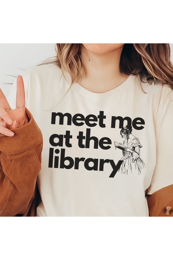 Meet Me At The Library Shirt, Bookworm Tee, Bookish, Librarian Bibliophile Shirt, Book Nerd Shirt Retro, Reader Gift, Library Science Unisex S-5XL Hot Trending Shirt, Vintage Birthday Gift